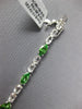 12.43CT AAA WHITE SAPPHIRE & TSAVORITE 18KT WHITE GOLD MULTI SHAPE FUN BRACELET