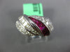 2.70CT DIAMOND & AAA RUBY 18KT WHITE GOLD ROUND & BAGUETTE CRISS CROSS LOVE RING