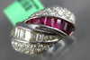 2.70CT DIAMOND & AAA RUBY 18KT WHITE GOLD ROUND & BAGUETTE CRISS CROSS LOVE RING
