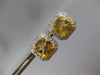 .53CT DIAMOND & AAA YELLOW TOPAZ 14KT 2 TONE GOLD CUSHION FILIGREE STUD EARRINGS