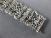 WIDE & LONG 2.77CT DIAMOND 18KT WHITE GOLD FILIGREE DOUBLE HEART TENNIS BRACELET