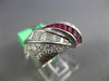 2.70CT DIAMOND & AAA RUBY 18KT WHITE GOLD ROUND & BAGUETTE CRISS CROSS LOVE RING