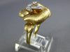 ESTATE WIDE .09CT DIAMOND 14KT YELLOW GOLD 3D CLASSIC ROSE FLOWER FUN LOVE RING