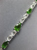 10.19CT AAA WHITE SAPPHIRE & TSAVORITE 18KT WHITE GOLD MULTI SHAPE FUN BRACELET