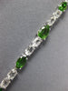 10.19CT AAA WHITE SAPPHIRE & TSAVORITE 18KT WHITE GOLD MULTI SHAPE FUN BRACELET