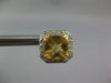 .53CT DIAMOND & AAA YELLOW TOPAZ 14KT 2 TONE GOLD CUSHION FILIGREE STUD EARRINGS