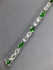 10.19CT AAA WHITE SAPPHIRE & TSAVORITE 18KT WHITE GOLD MULTI SHAPE FUN BRACELET