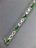 10.19CT AAA WHITE SAPPHIRE & TSAVORITE 18KT WHITE GOLD MULTI SHAPE FUN BRACELET