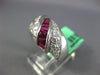 2.70CT DIAMOND & AAA RUBY 18KT WHITE GOLD ROUND & BAGUETTE CRISS CROSS LOVE RING