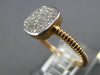 ESTATE .18CT DIAMOND 14KT ROSE GOLD 3D CLASSIC PAVE SQUARE FUN LOVE RING