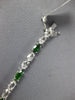 10.19CT AAA WHITE SAPPHIRE & TSAVORITE 18KT WHITE GOLD MULTI SHAPE FUN BRACELET