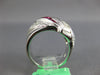 2.70CT DIAMOND & AAA RUBY 18KT WHITE GOLD ROUND & BAGUETTE CRISS CROSS LOVE RING