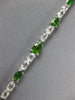 10.19CT AAA WHITE SAPPHIRE & TSAVORITE 18KT WHITE GOLD MULTI SHAPE FUN BRACELET
