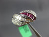 2.70CT DIAMOND & AAA RUBY 18KT WHITE GOLD ROUND & BAGUETTE CRISS CROSS LOVE RING