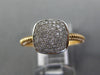 ESTATE .18CT DIAMOND 14KT ROSE GOLD 3D CLASSIC PAVE SQUARE FUN LOVE RING