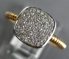 ESTATE .18CT DIAMOND 14KT ROSE GOLD 3D CLASSIC PAVE SQUARE FUN LOVE RING
