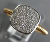 ESTATE .18CT DIAMOND 14KT ROSE GOLD 3D CLASSIC PAVE SQUARE FUN LOVE RING