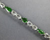 10.19CT AAA WHITE SAPPHIRE & TSAVORITE 18KT WHITE GOLD MULTI SHAPE FUN BRACELET