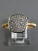 ESTATE .18CT DIAMOND 14KT ROSE GOLD 3D CLASSIC PAVE SQUARE FUN LOVE RING