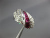 2.70CT DIAMOND & AAA RUBY 18KT WHITE GOLD ROUND & BAGUETTE CRISS CROSS LOVE RING