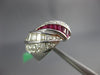 2.70CT DIAMOND & AAA RUBY 18KT WHITE GOLD ROUND & BAGUETTE CRISS CROSS LOVE RING