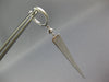 LARGE .70CT DIAMOND 14KT WHITE GOLD ELONGATED PAVE TRIANGULAR HANGING EARRINGS