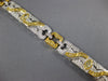 LONG 5.7CT WHITE GREEN & CANARY DIAMOND 18K 2 TONE GOLD MULTI SHAPE FUN BRACELET