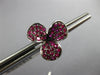 ESTATE 1.06CT AAA RUBY 18KT WHITE GOLD 3D 3 LEAF CLOVER FLOWER STUD EARRINGS