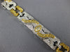 LONG 5.7CT WHITE GREEN & CANARY DIAMOND 18K 2 TONE GOLD MULTI SHAPE FUN BRACELET