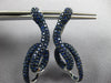 LARGE 4.04CT DIAMOND & AAA SAPPHIRE 18KT WHITE GOLD HAPPY SNAKE HANGING EARRINGS