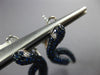 LARGE 4.04CT DIAMOND & AAA SAPPHIRE 18KT WHITE GOLD HAPPY SNAKE HANGING EARRINGS