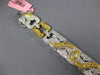 LONG 5.7CT WHITE GREEN & CANARY DIAMOND 18K 2 TONE GOLD MULTI SHAPE FUN BRACELET