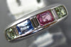 1.26CT DIAMOND & MULTI COLOR SAPPHIRE 14KT WHITE GOLD CHANNEL ANNIVERSARY RING
