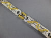 LONG 5.7CT WHITE GREEN & CANARY DIAMOND 18K 2 TONE GOLD MULTI SHAPE FUN BRACELET