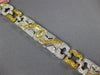 LONG 5.7CT WHITE GREEN & CANARY DIAMOND 18K 2 TONE GOLD MULTI SHAPE FUN BRACELET