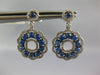 2.94CT DIAMOND & AAA CABOCHON SAPPHIRE 14KT WHITE GOLD FLOWER HANGING EARRINGS