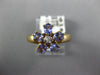.84CT DIAMOND & AAA TANZANITE 14KT YELLOW GOLD 3D OVAL AND ROUND FLOWER FUN RING
