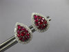 ESTATE .79CT DIAMOND & AAA RUBY 18KT WHITE GOLD CLUSTER PEAR SHAPE STUD EARRINGS