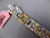 LONG 5.7CT WHITE GREEN & CANARY DIAMOND 18K 2 TONE GOLD MULTI SHAPE FUN BRACELET