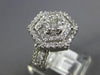ESTATE WIDE 1.0CT DIAMOND 14KT WHITE GOLD 3D FLOWER DOUBLE HEXAGON FUN RING