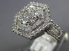 ESTATE WIDE 1.0CT DIAMOND 14KT WHITE GOLD 3D FLOWER DOUBLE HEXAGON FUN RING