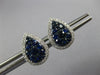 .85CT DIAMOND & AAA SAPPHIRE 18KT WHITE GOLD 3D CLUSTER PEAR SHAPE STUD EARRINGS