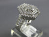 ESTATE WIDE 1.0CT DIAMOND 14KT WHITE GOLD 3D FLOWER DOUBLE HEXAGON FUN RING