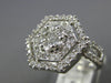 ESTATE WIDE 1.0CT DIAMOND 14KT WHITE GOLD 3D FLOWER DOUBLE HEXAGON FUN RING