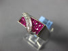 ESTATE 1.91CT DIAMOND & AAA RUBY 18KT WHITE GOLD 3D PRINCESS & ROUND MENS RING