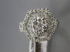 ESTATE WIDE 1.0CT DIAMOND 14KT WHITE GOLD 3D FLOWER DOUBLE HEXAGON FUN RING