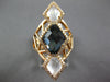 8.16CT DIAMOND & AAA BLUE TOPAZ & WHITE QUARTZ 14KT ROSE GOLD MULTI SHAPE RING