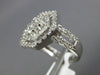 ESTATE WIDE 1.0CT DIAMOND 14KT WHITE GOLD 3D FLOWER DOUBLE HEXAGON FUN RING