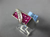 ESTATE 1.91CT DIAMOND & AAA RUBY 18KT WHITE GOLD 3D PRINCESS & ROUND MENS RING