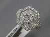 ESTATE WIDE 1.0CT DIAMOND 14KT WHITE GOLD 3D FLOWER DOUBLE HEXAGON FUN RING